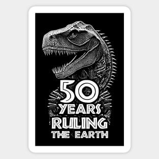 50th Anniversary - Dinosaur Lovers Birthday Sticker